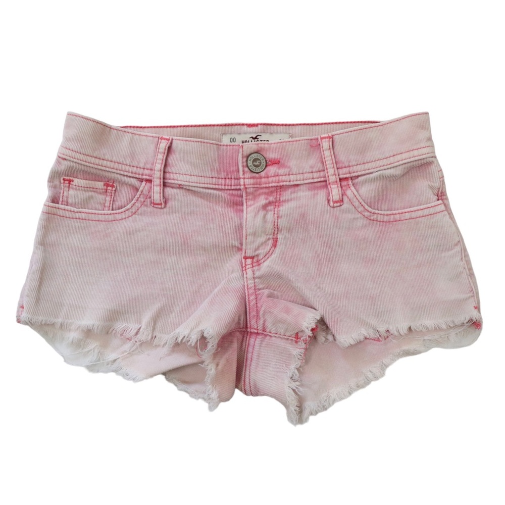 Y2K Hollister pink corduroy cut off short-shorts